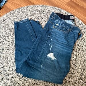 Torrid Blue Skinny Jeans with Distressed Detail